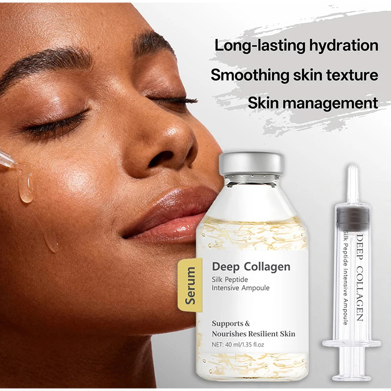 Intensive Collagen Silk Peptide Ampoule Facial Serum Deep Hydrating Moisturizing Nourishing Treatment 40ml Salmon PDRN Ampoule