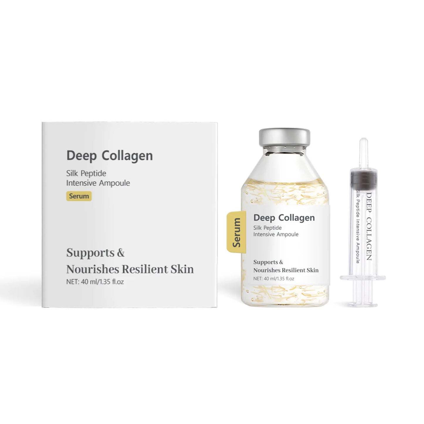 Intensive Collagen Silk Peptide Ampoule Facial Serum Deep Hydrating Moisturizing Nourishing Treatment 40ml Salmon PDRN Ampoule